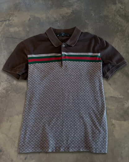 GUCCI SS2011 BROWN DIAMENTE MONOGRAM POLO