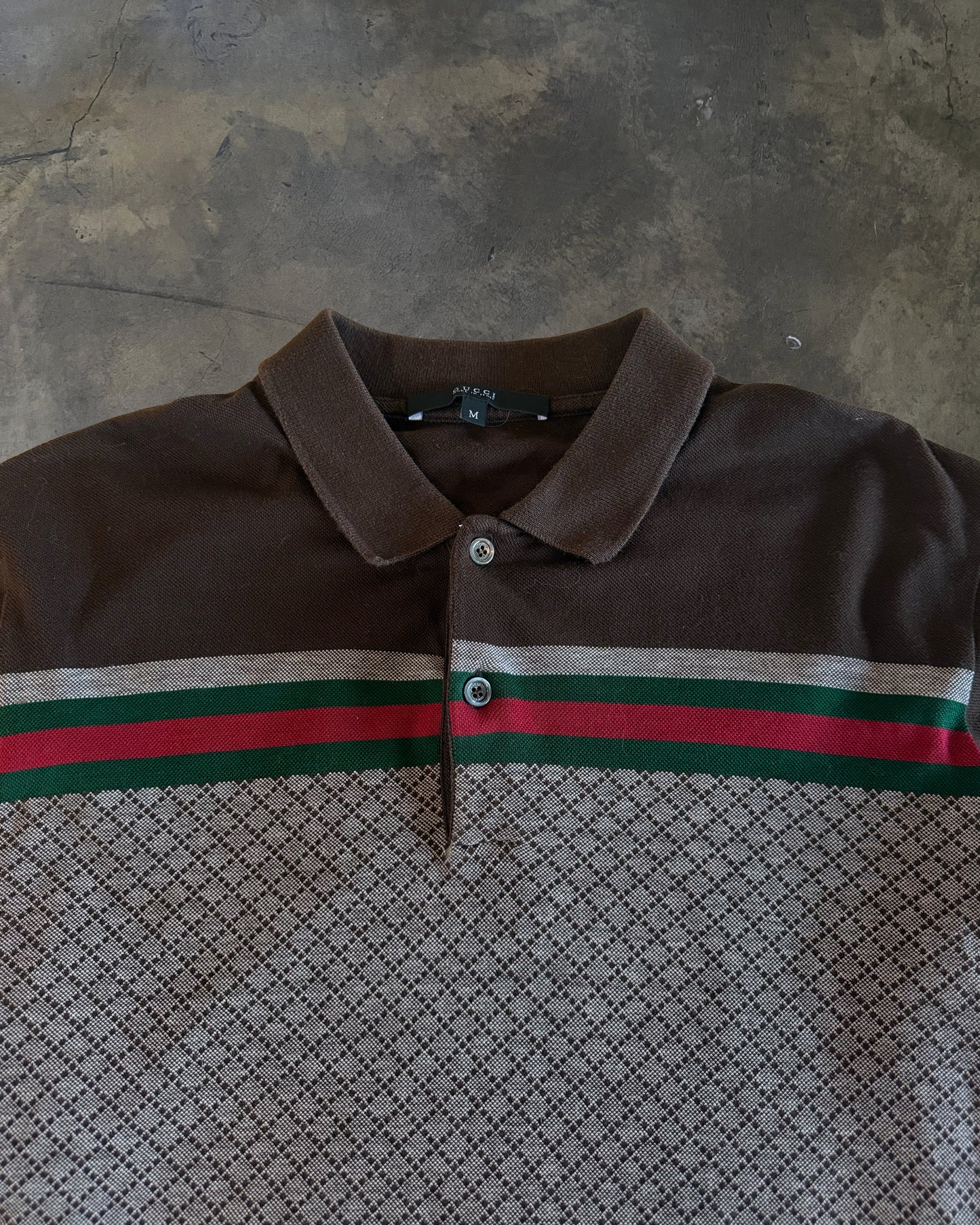 GUCCI SS2011 BROWN DIAMENTE MONOGRAM POLO