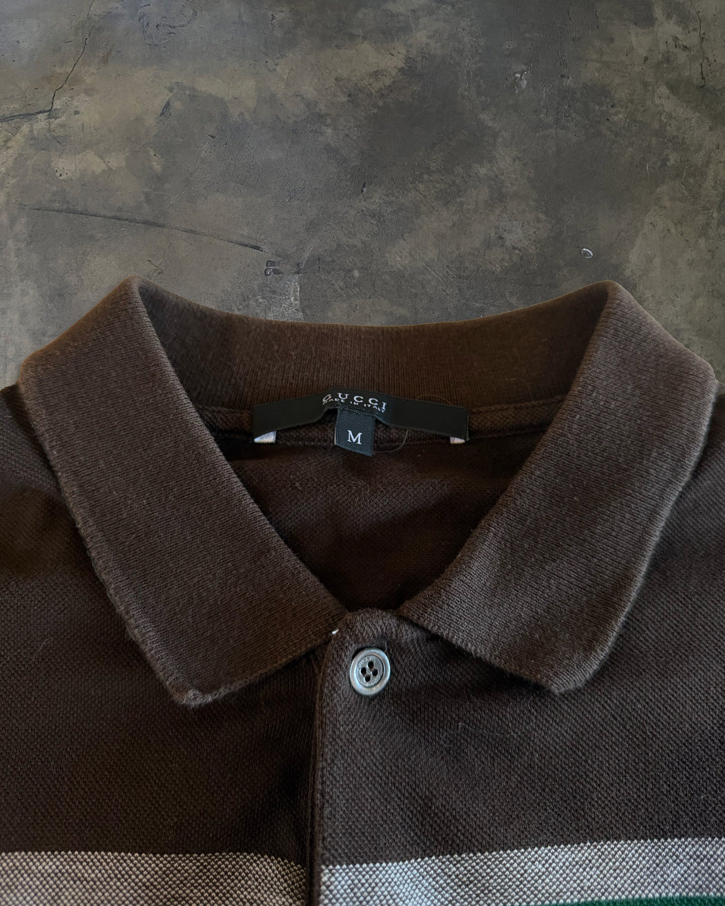 GUCCI SS2011 BROWN DIAMENTE MONOGRAM POLO