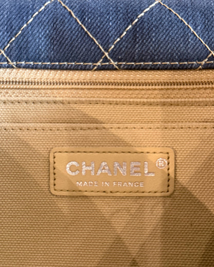 CHANEL CRUISE 2015 PARIS DUBAI MEDIUM QUILTED DENIM POM POM FLAP