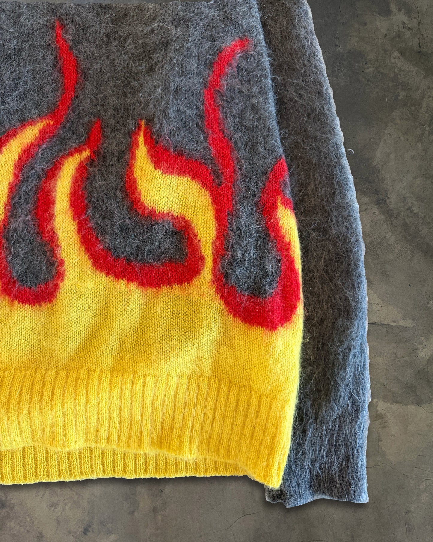 PRADA FW2018 FLAME INTARSIA MOHAIR SWEATER