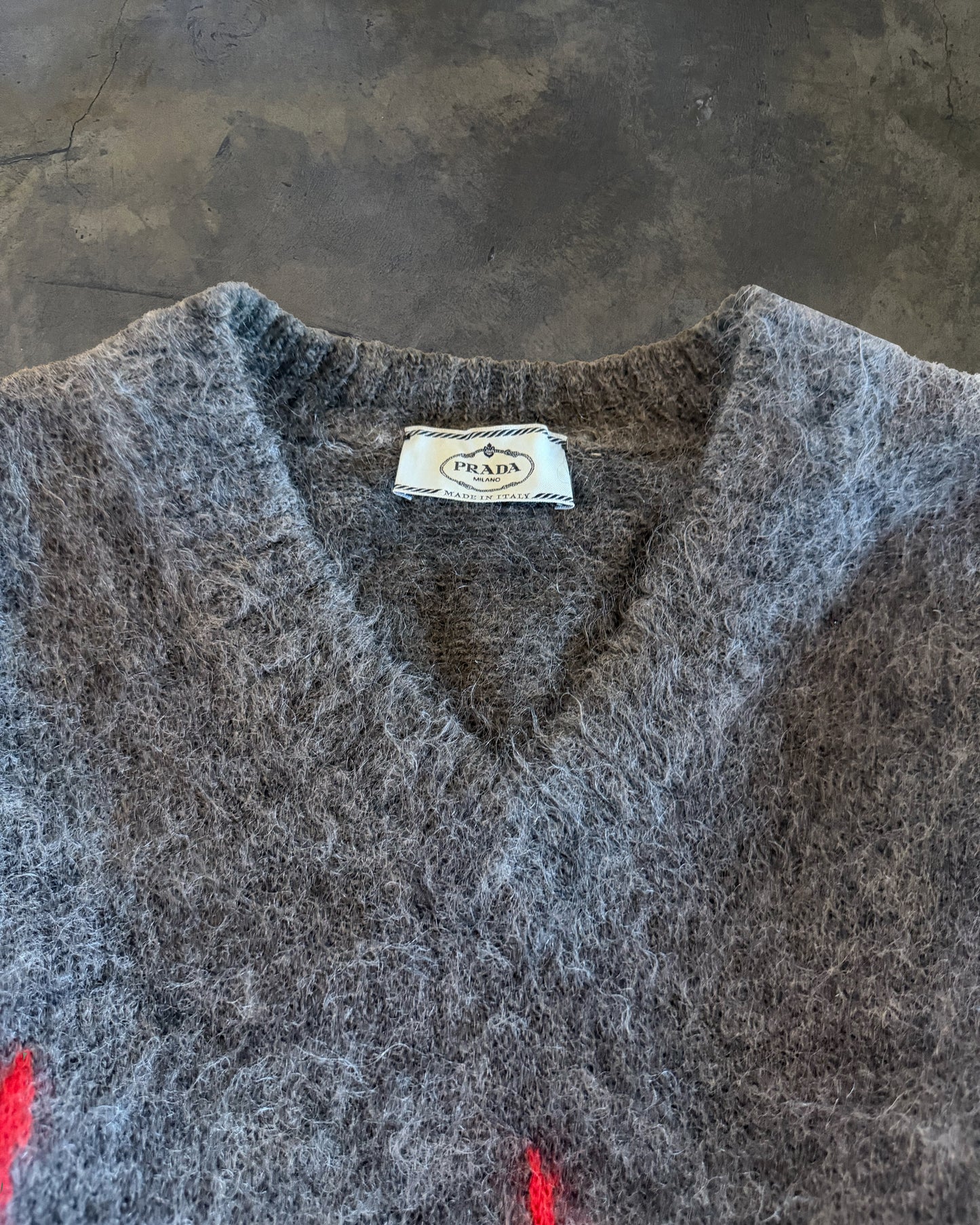 PRADA FW2018 FLAME INTARSIA MOHAIR SWEATER