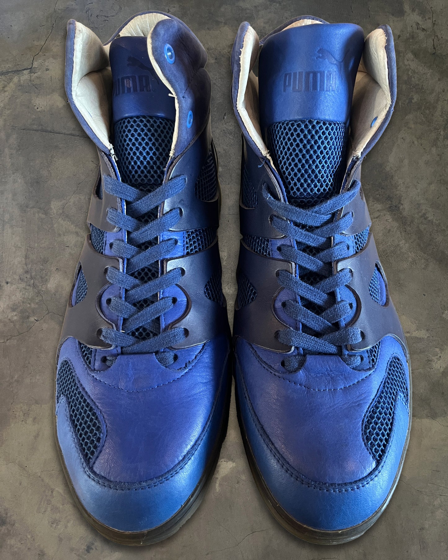 ALEXANDER MCQUEEN X PUMA FW2014 MOVE MID BLUE HIGH TOPS