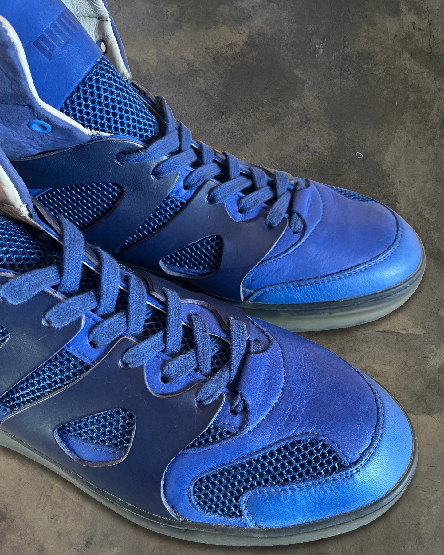 ALEXANDER MCQUEEN X PUMA FW2014 MOVE MID BLUE HIGH TOPS