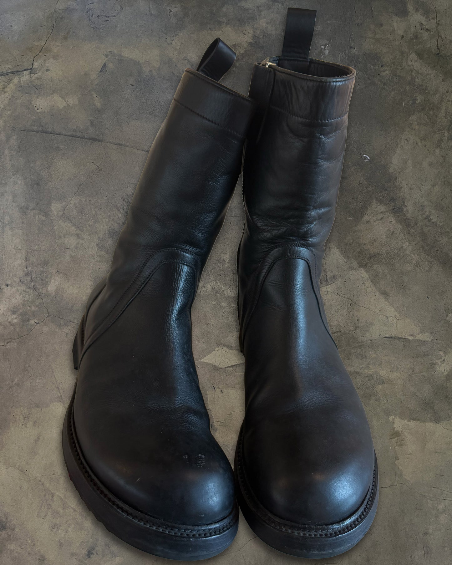 RICK OWENS ARMY CREEPER ZIP UP BOOTS