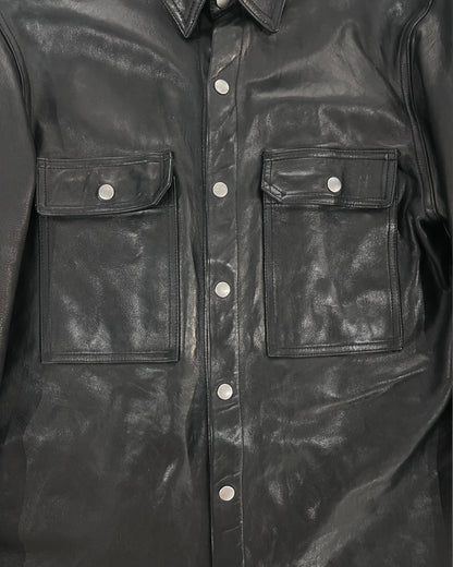 RICK OWENS SS24 "LIDO" LAMB LEATHER OVERSHIRT
