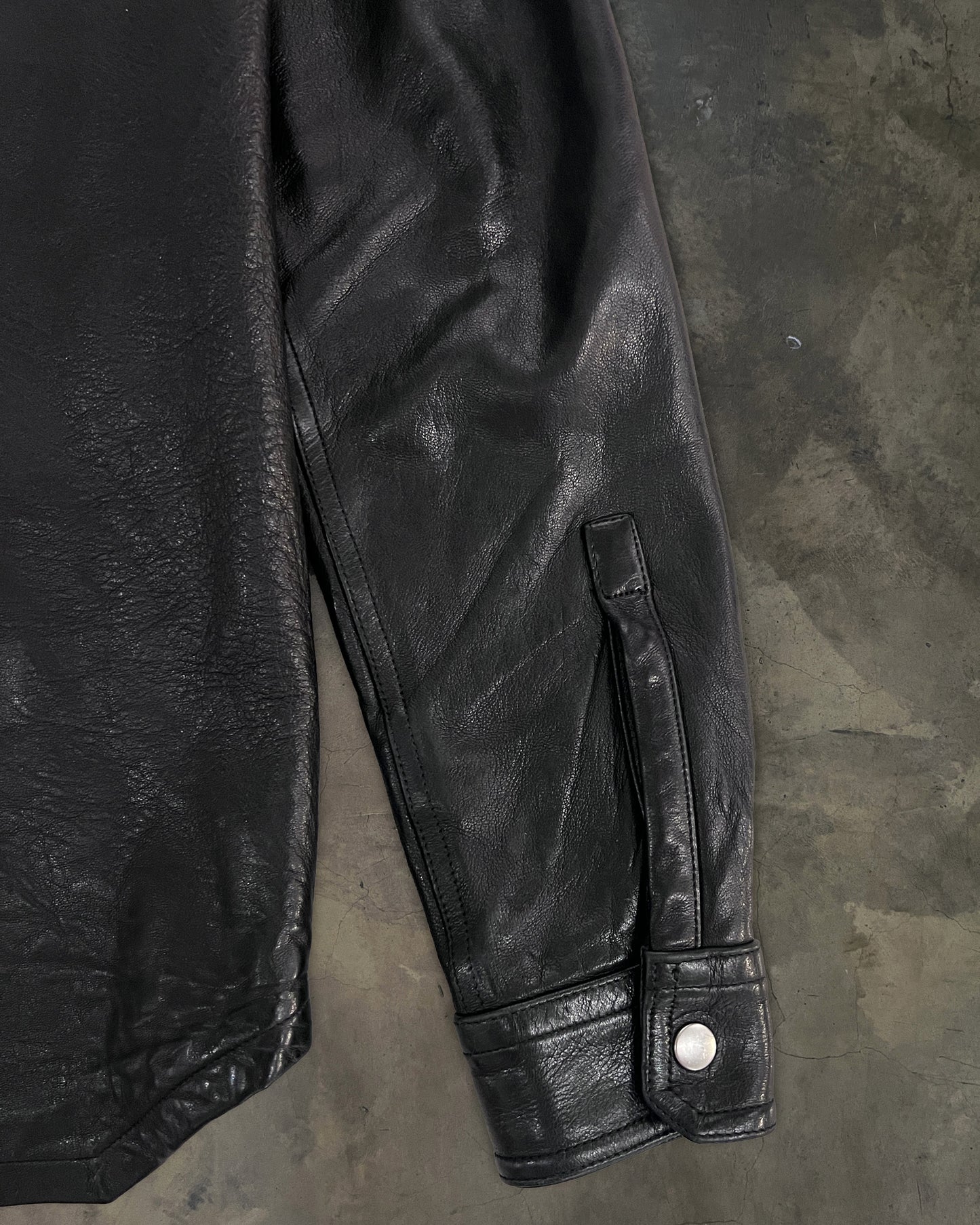 RICK OWENS SS24 "LIDO" LAMB LEATHER OVERSHIRT
