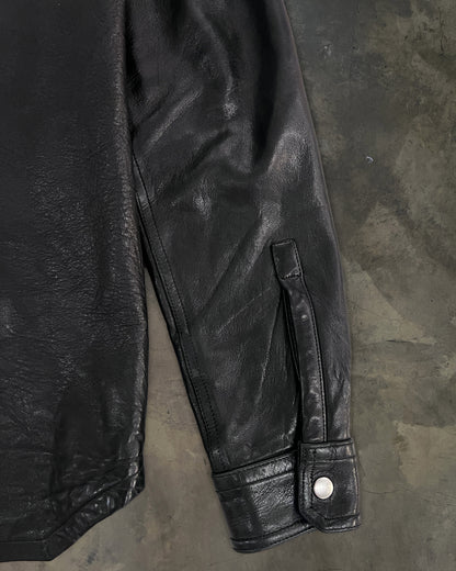 RICK OWENS SS24 "LIDO" LAMB LEATHER OVERSHIRT