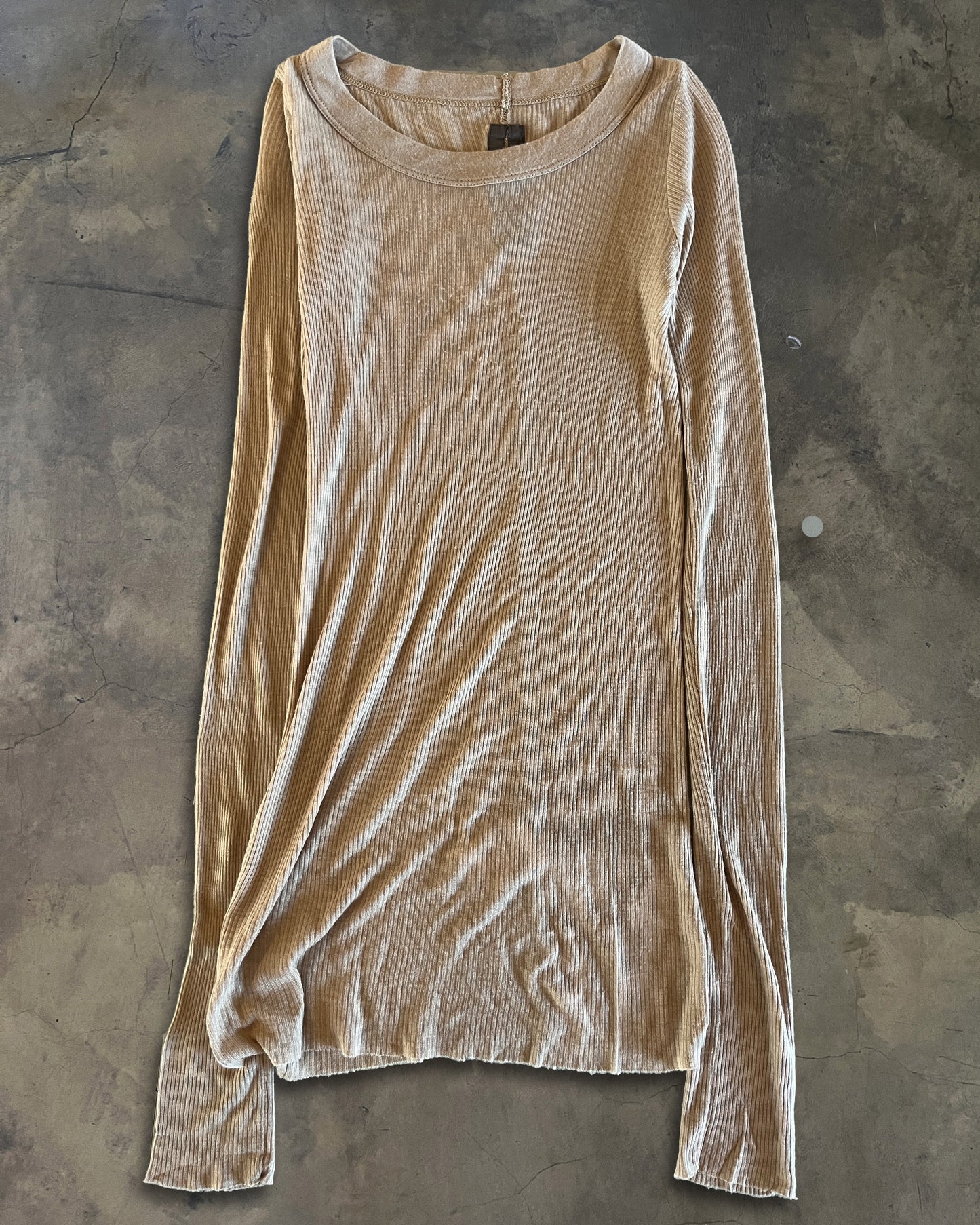 RICK OWENS RIBBED LONG SLEEVE