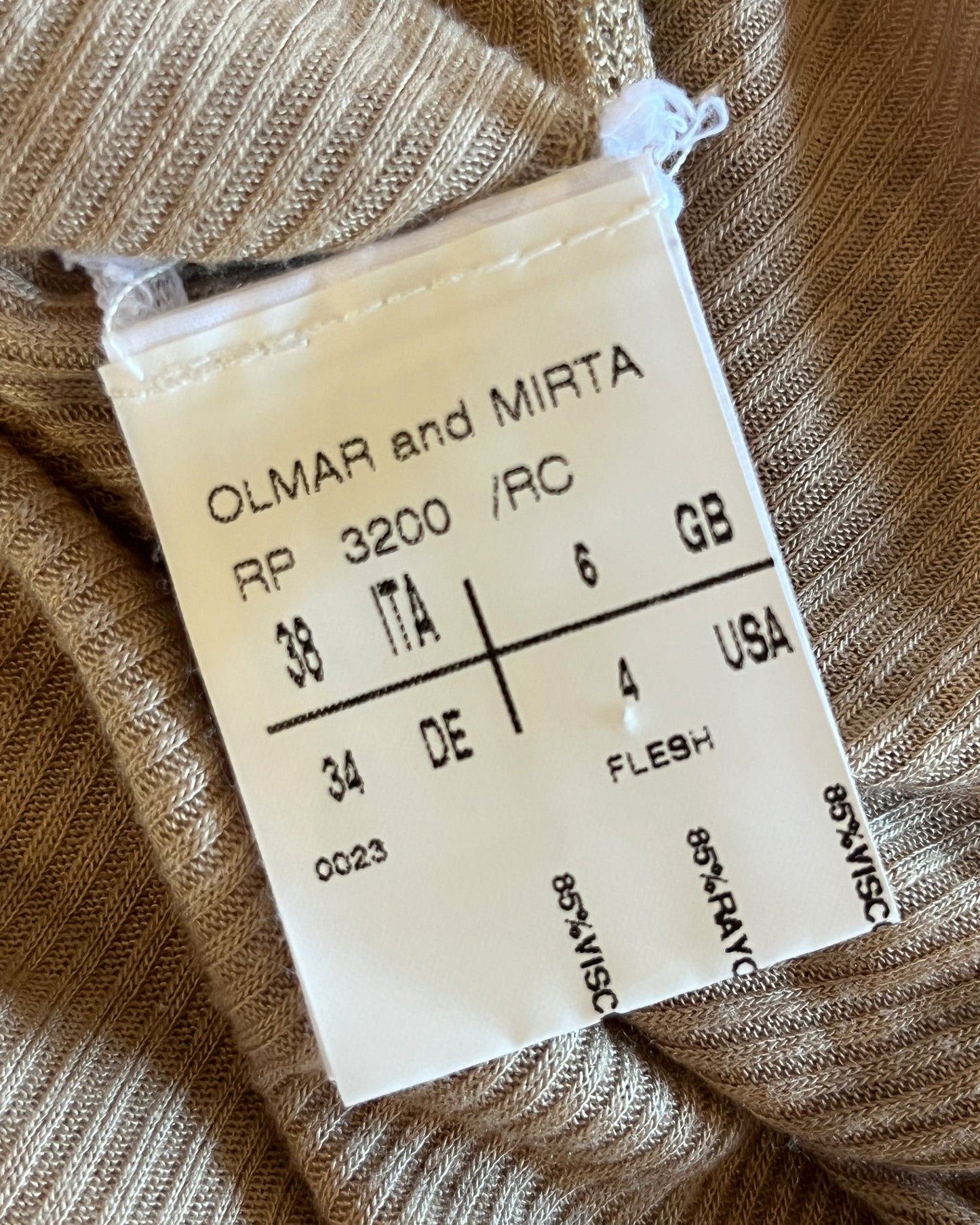 RICK OWENS RIBBED LONG SLEEVE