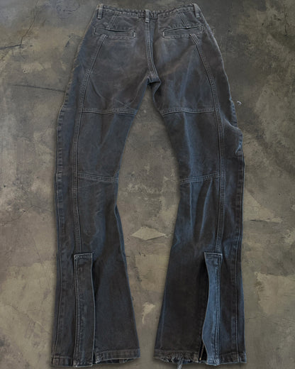 RIPVANWINKLE J CUT ANKLE ZIPPER BLOCK PANTS