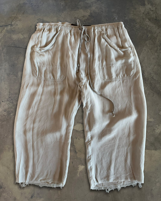 RICK OWENS SS2008 "CREATCH" SILK WIDE RAWCUT PANTS