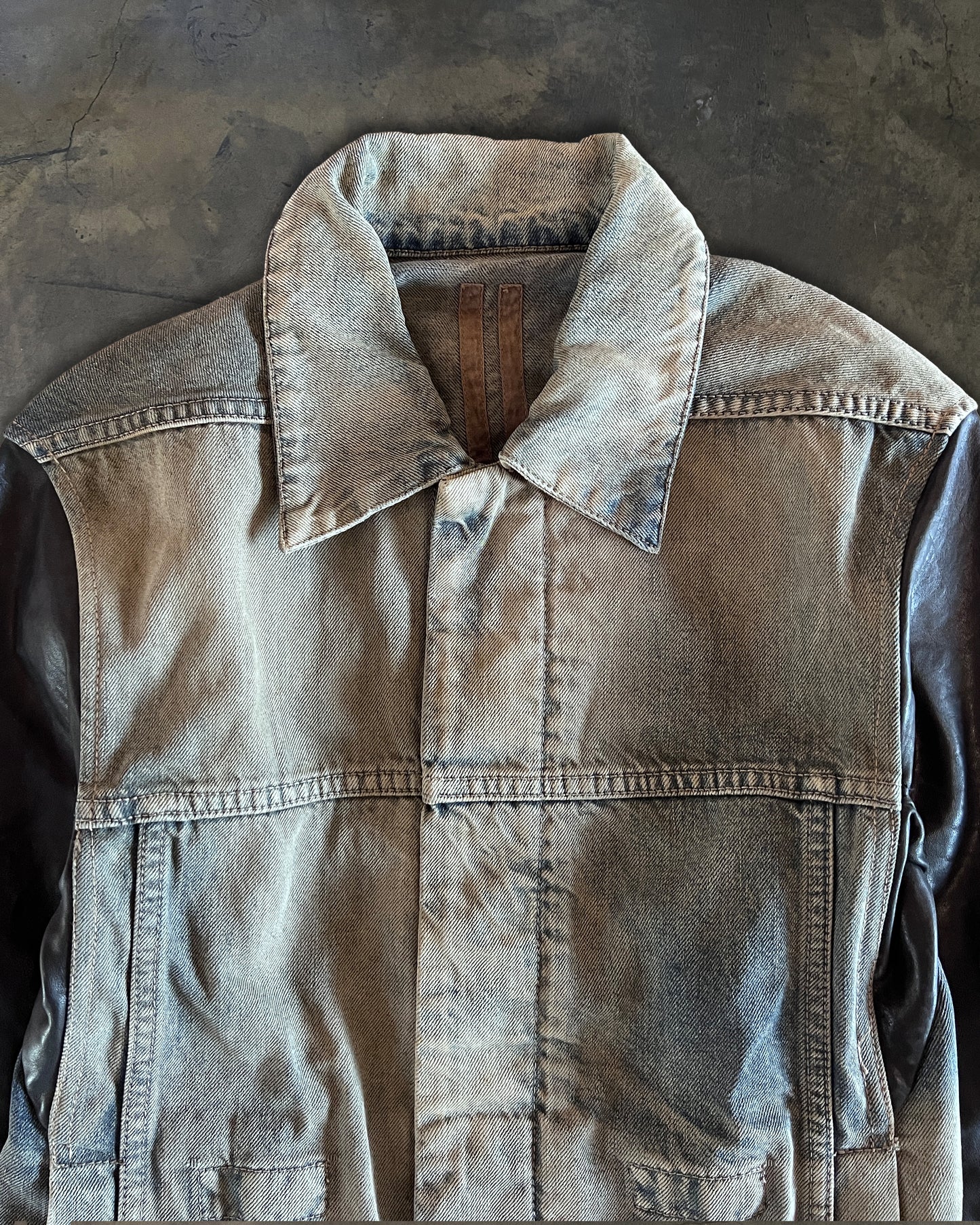 RICK OWENS DRKSHDW SS2012 "NASKA"  MINERAL LEATHER TRUCKER JACKET