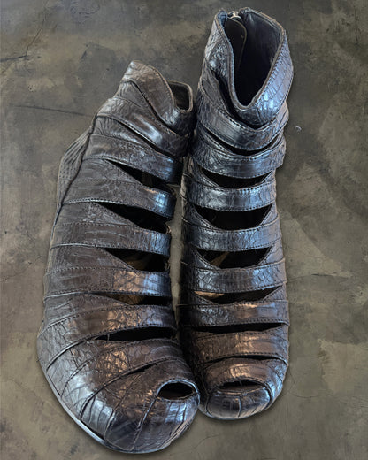 RICK OWENS PYTHON MUMMY WEDGES