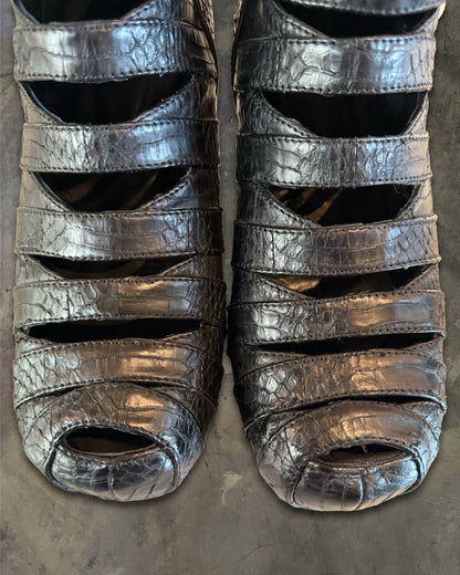 RICK OWENS PYTHON MUMMY WEDGES