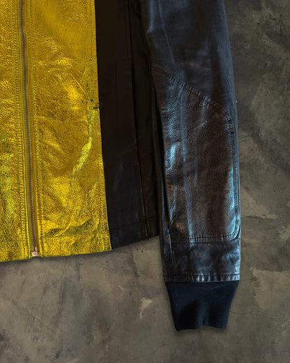 RICK OWENS SS2009 STRUTTER TRI COLOUR BIKER JACKET