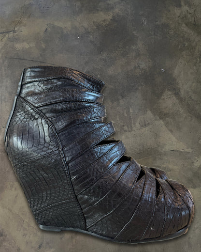 RICK OWENS PYTHON MUMMY WEDGES