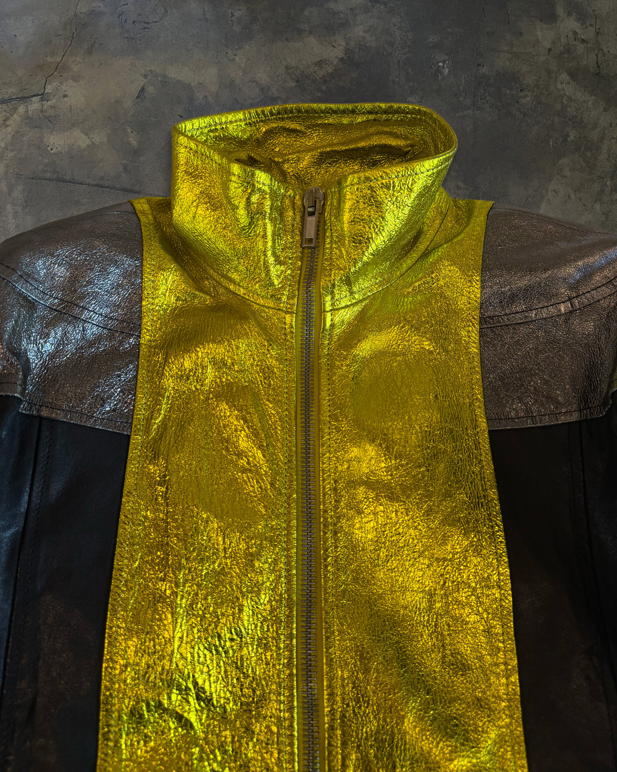 RICK OWENS SS2009 STRUTTER TRI COLOUR BIKER JACKET