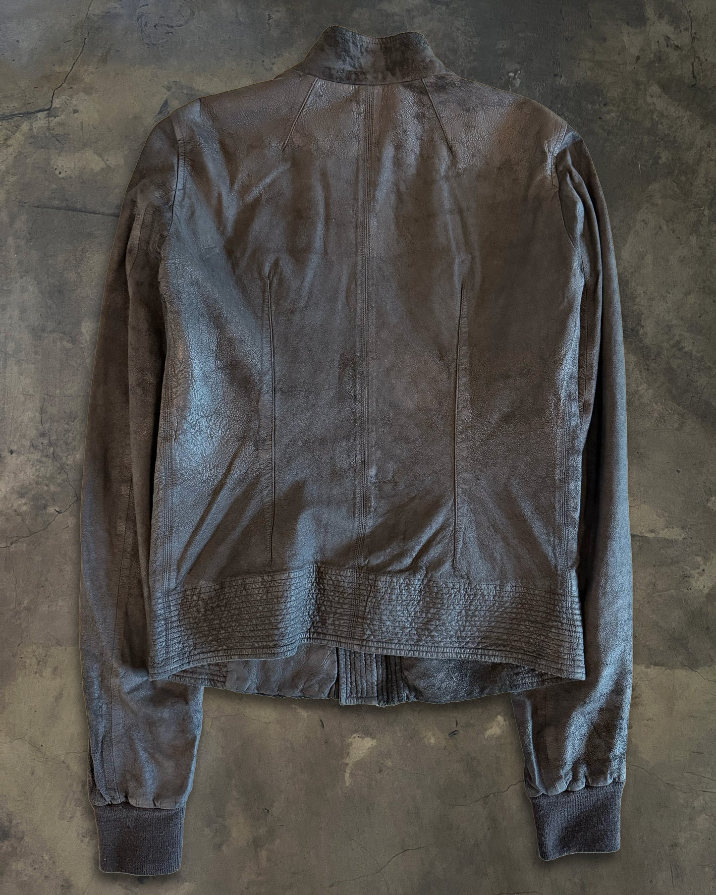 RICK OWENS SS2008 'CREATCH' STUDDED BLISTERED LAMB INTARSIA