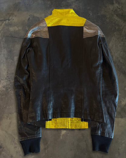 RICK OWENS SS2009 STRUTTER TRI COLOUR BIKER JACKET
