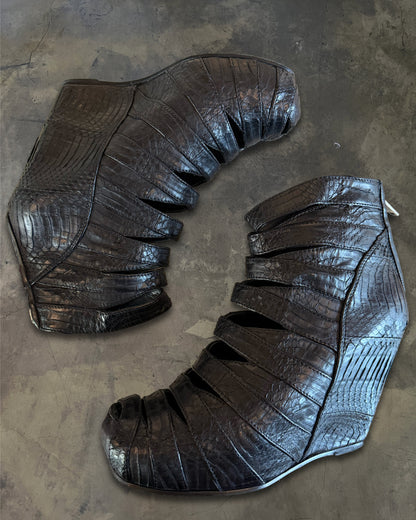 RICK OWENS PYTHON MUMMY WEDGES
