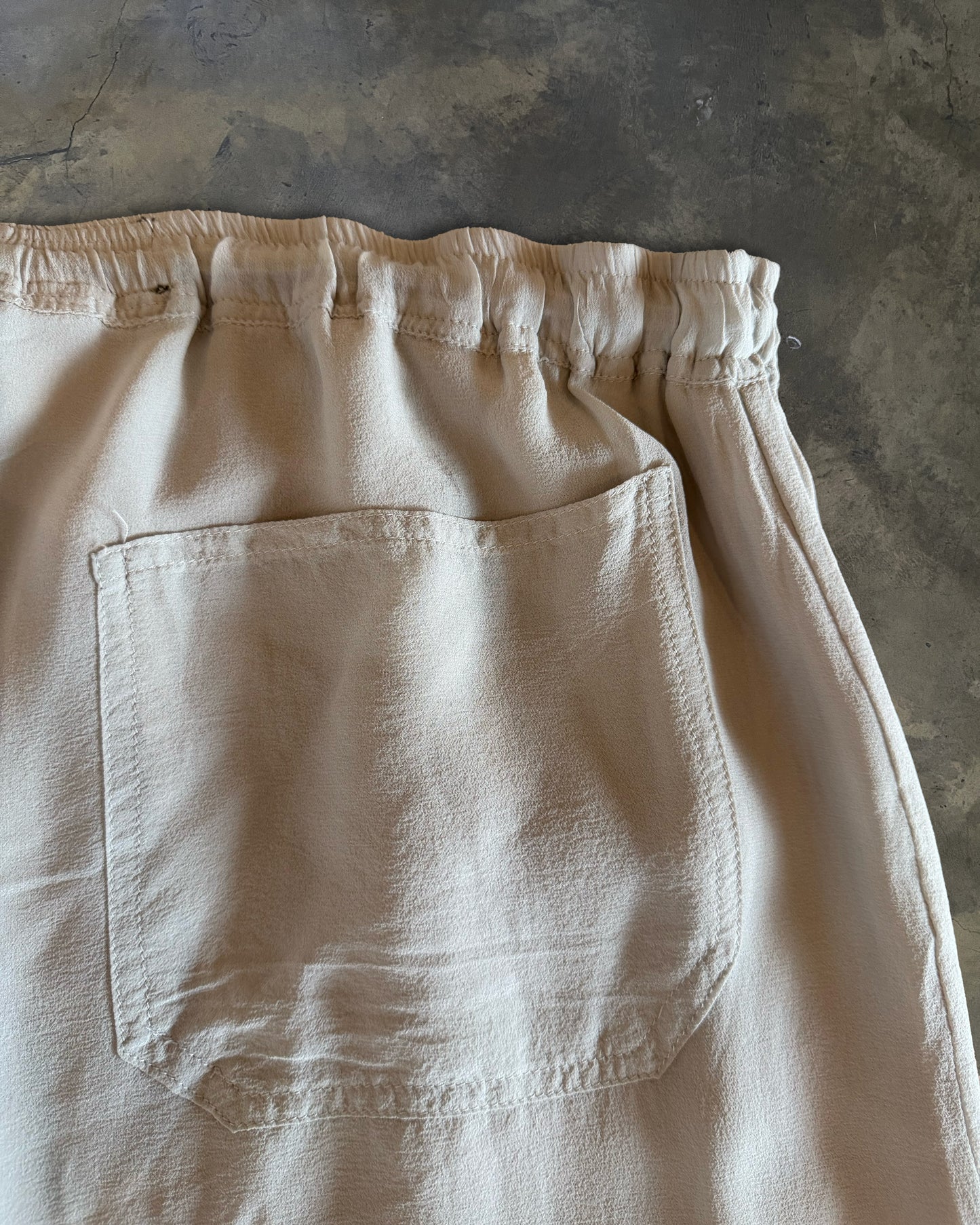 RICK OWENS SS2008 "CREATCH" SILK WIDE RAWCUT PANTS