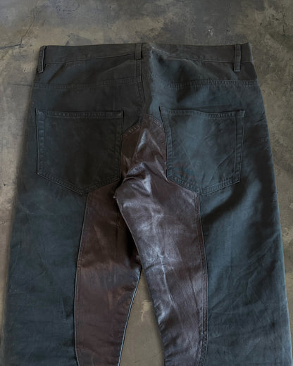 RICK OWENS FW2007 "EXPLODER" MOLESKIN LEATHER PATCH PANTS