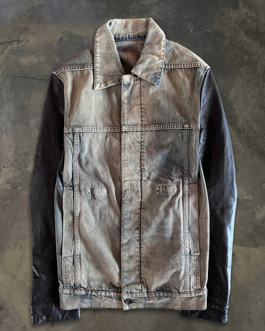 RICK OWENS DRKSHDW SS2012 "NASKA"  MINERAL LEATHER TRUCKER JACKET