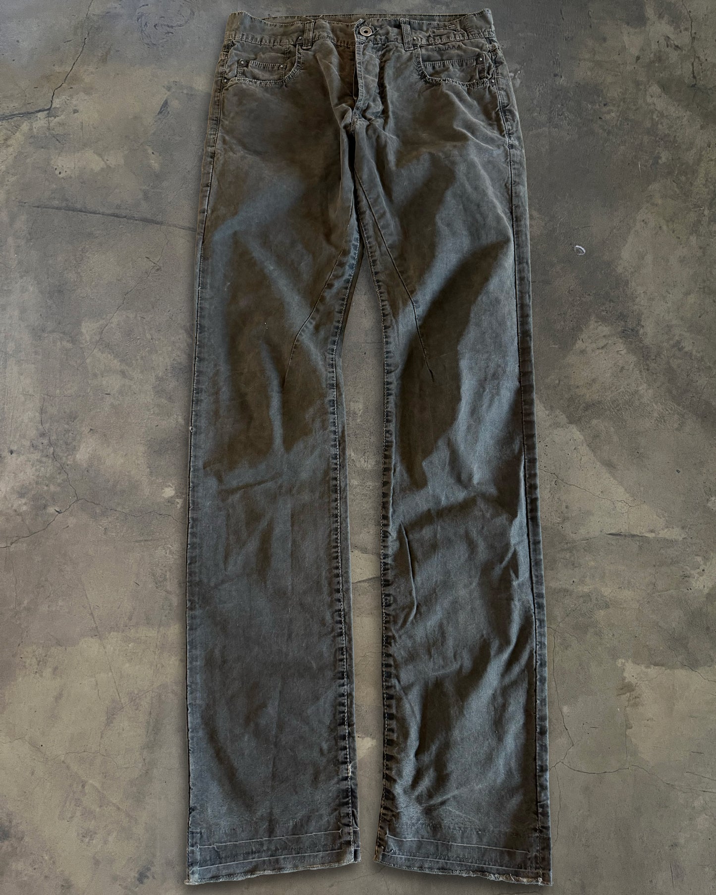 RICK OWENS DRKSHDW FW2007 MOLESKIN ASH WASH DETROITS