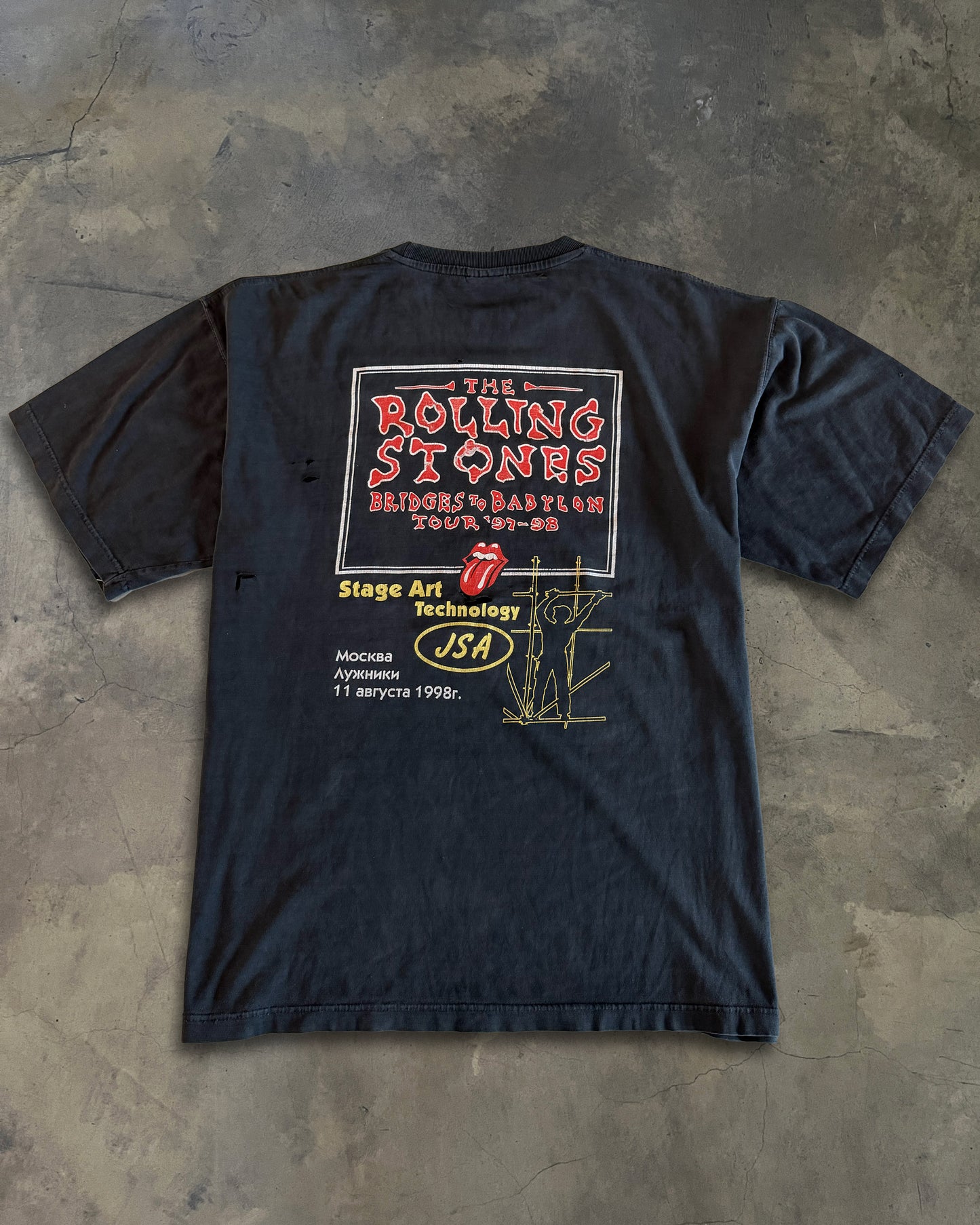 VINTAGE 1998 THE ROLLING STONES STAGE CREW TEE