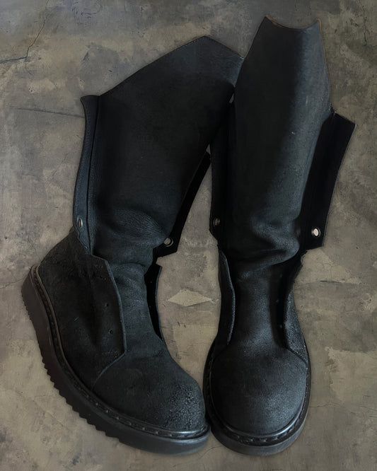 RICK OWENS SS2012 “NASKA” BLISTERED LEATHER RAMONE BOOTS