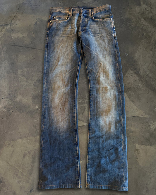 DIOR HOMME AW2005 'IN THE MORNING' STRAIGHT CUT RUST DENIM