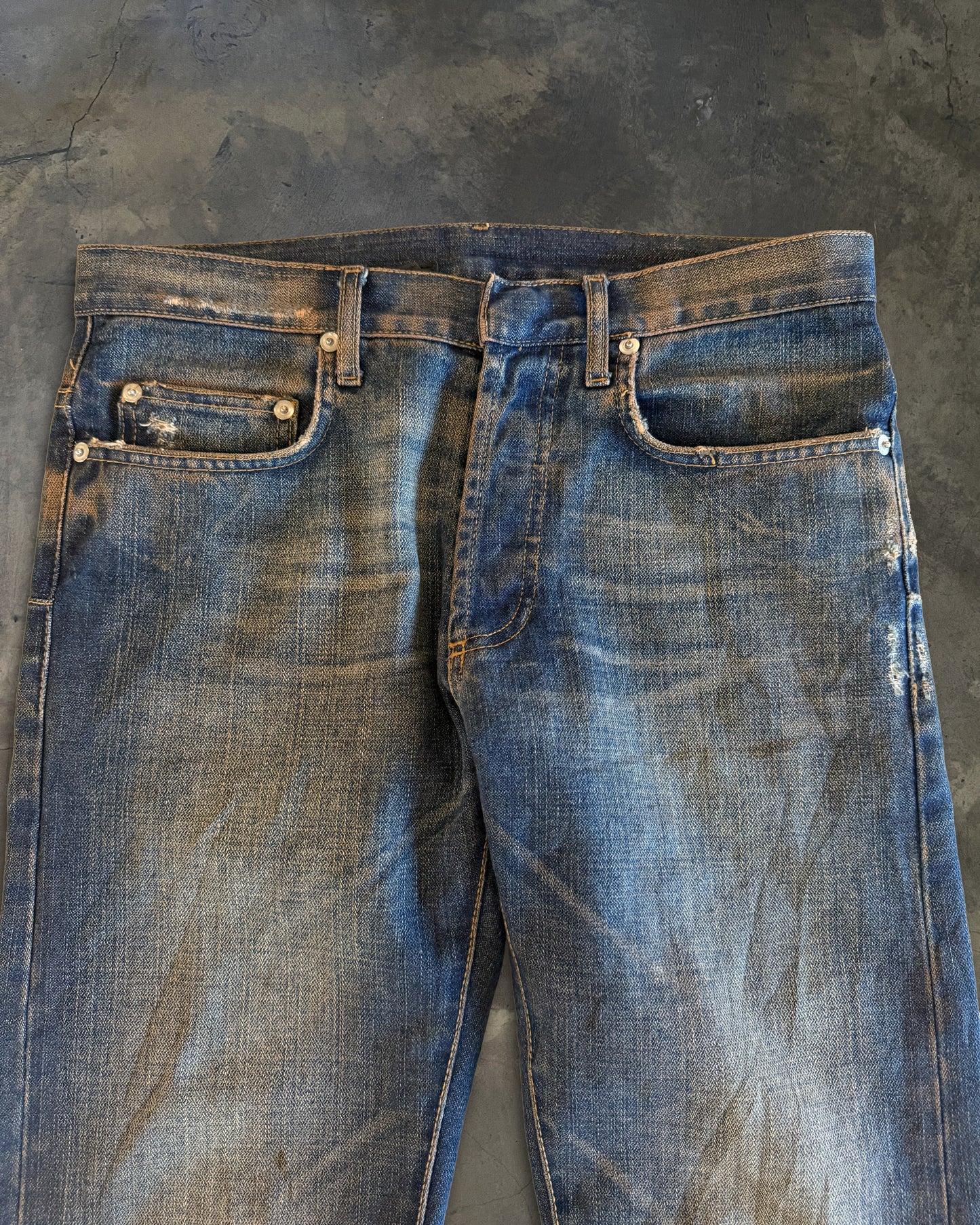 DIOR HOMME AW2005 'IN THE MORNING' STRAIGHT CUT RUST DENIM