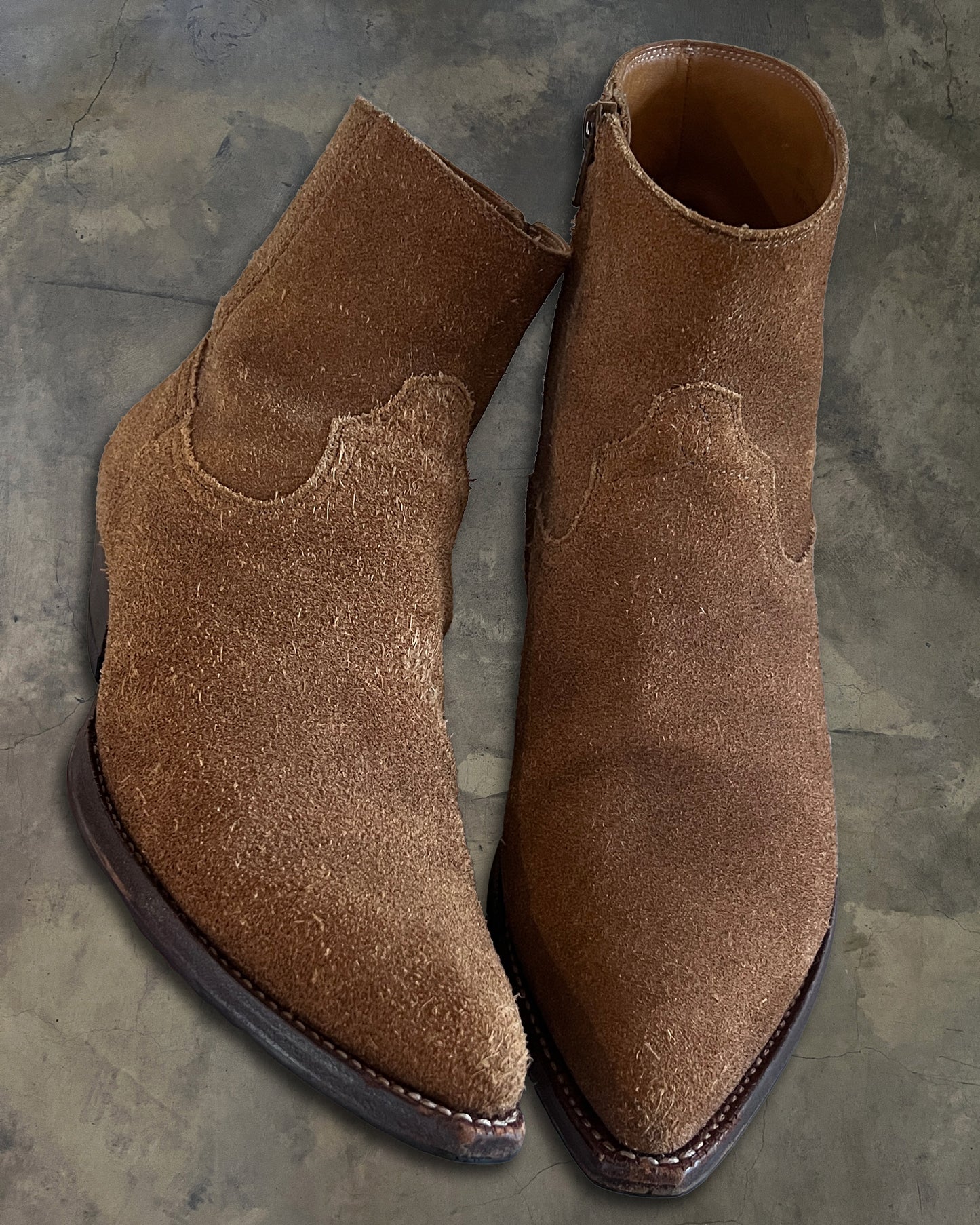 SAINT LAURENT SS2015 SANTIAG SUEDE BOOTS