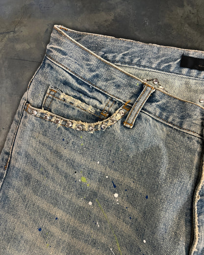 SCHLUSSEL STUDDED PAINTER DENIM