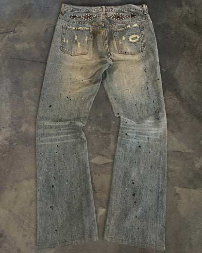 SCHLUSSEL STUDDED PAINTER DENIM