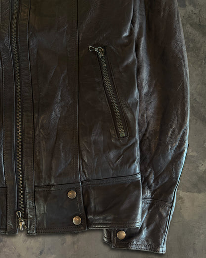 SHELLAC COWHIDE BIKER LEATHER JACKET