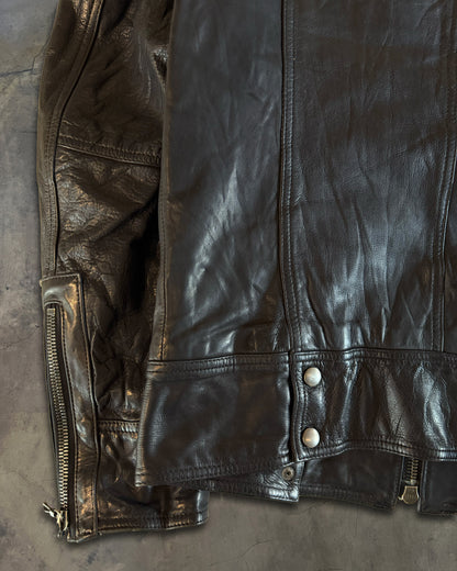 SHELLAC COWHIDE BIKER LEATHER JACKET