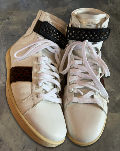 SAINT LAURENT AW2014 SL/14H STUDDED LEOPARD HIGH TOPS