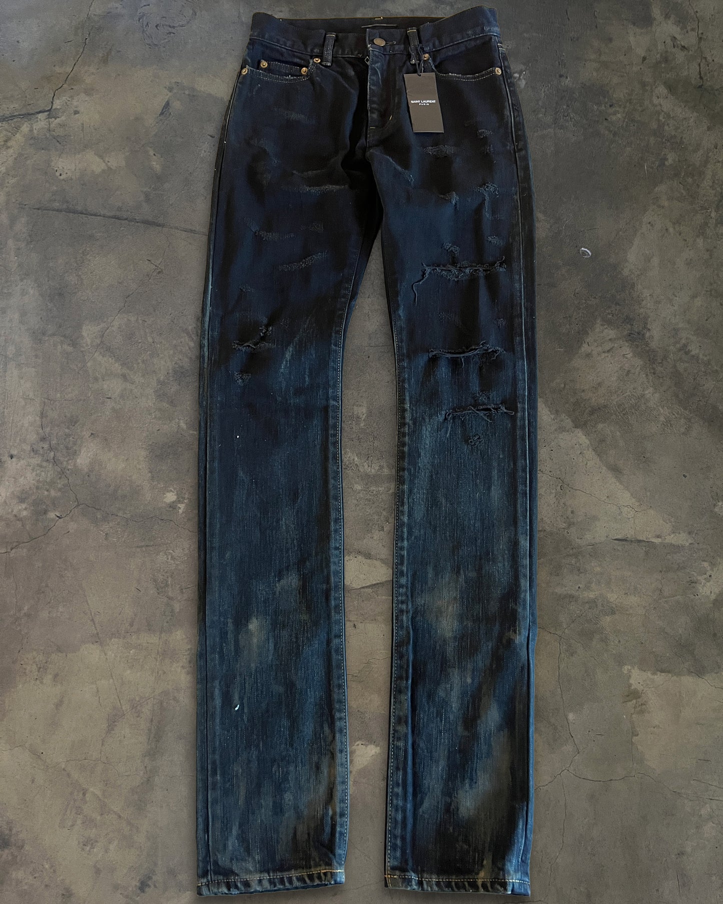SAINT LAURENT 2016 OIL STAINED DENIM