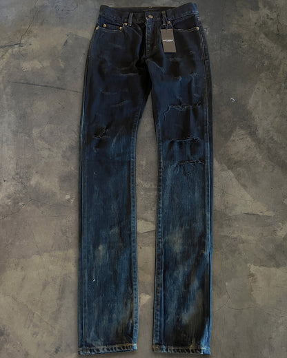 SAINT LAURENT 2016 OIL STAINED DENIM
