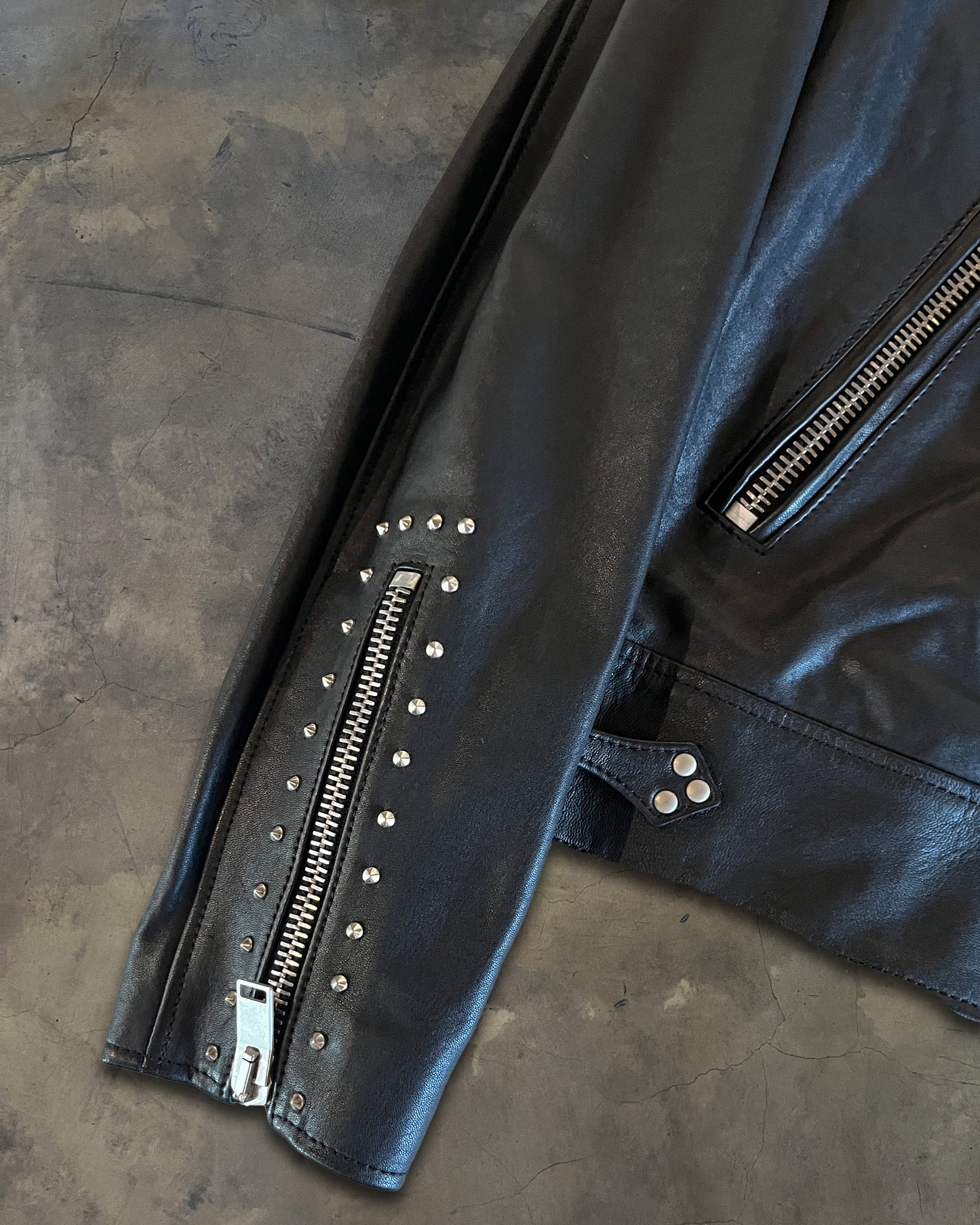SAINT LAURENT SS2014 RUNWAY STUDDED LEATHER JACKET