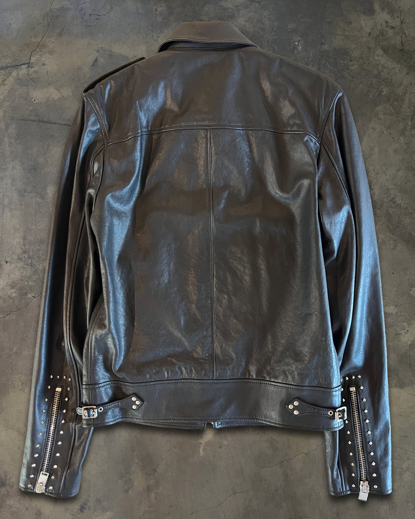 SAINT LAURENT SS2014 RUNWAY STUDDED LEATHER JACKET