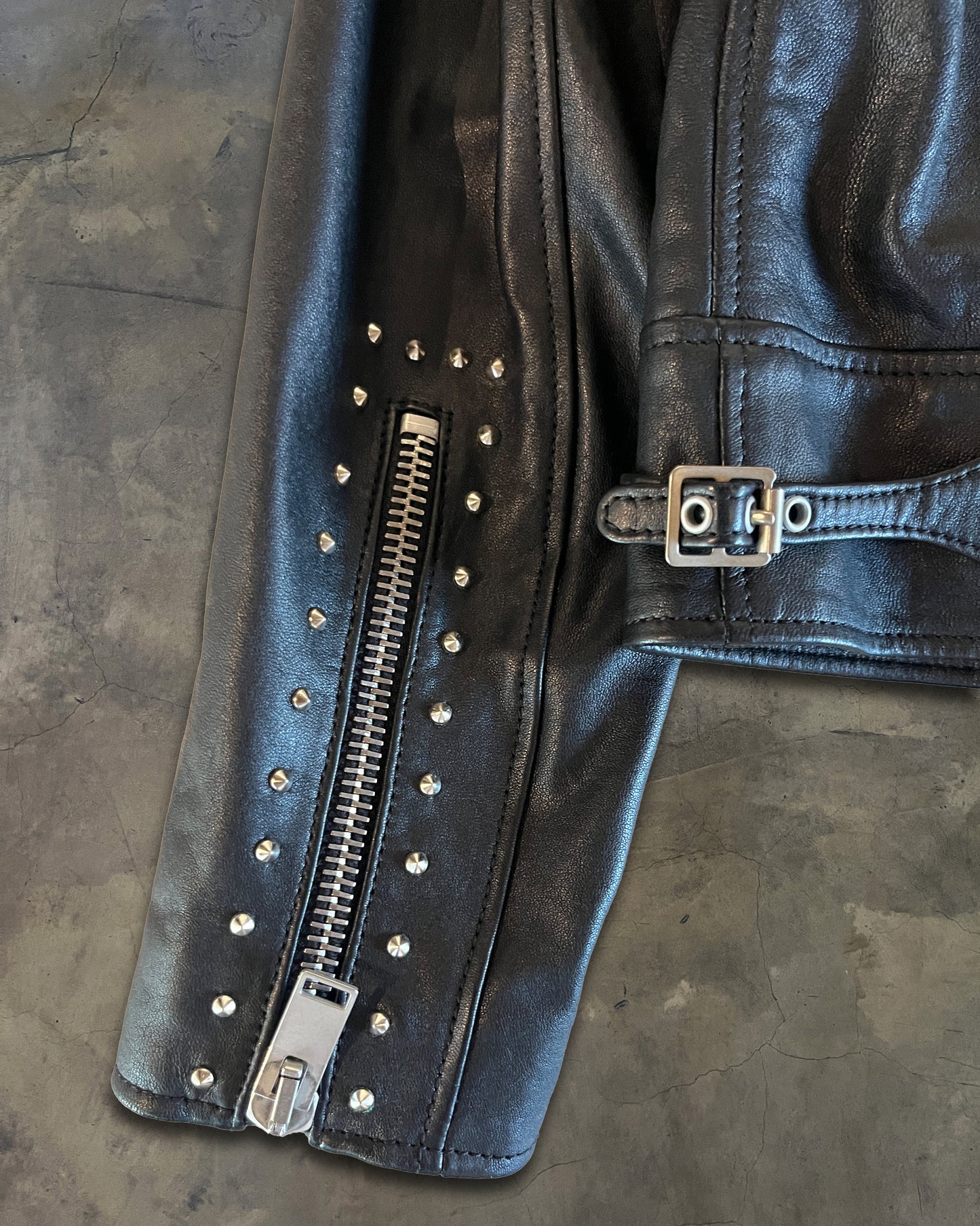 SAINT LAURENT SS2014 RUNWAY STUDDED LEATHER JACKET