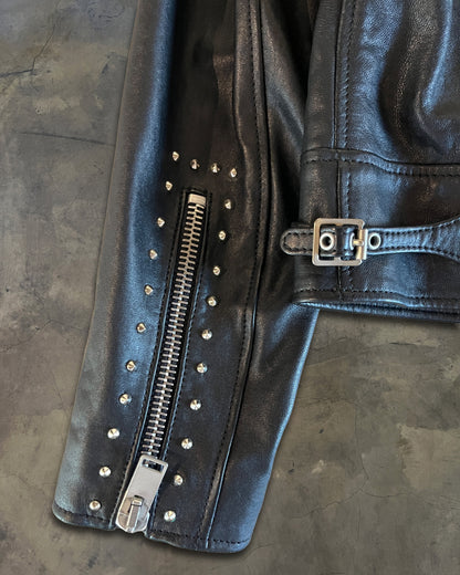 SAINT LAURENT SS2014 RUNWAY STUDDED LEATHER JACKET