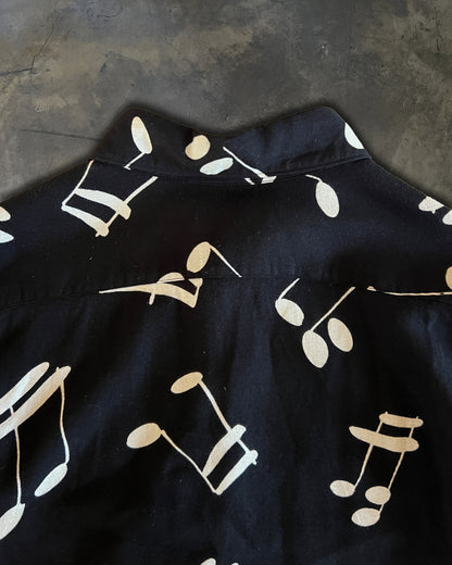 SAINT LAURENT FW2016 MUSIC NOTE BUTTON UP