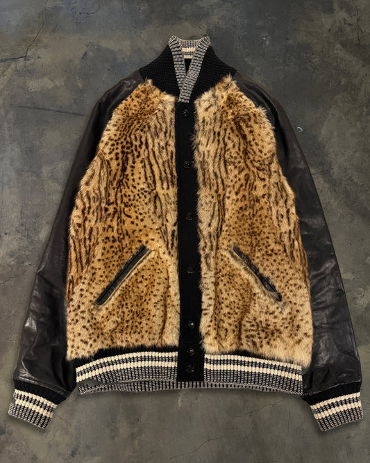 SAINT LAURENT SS2014 MARMOT TRIMMED WOOL LEATHER BOMBER