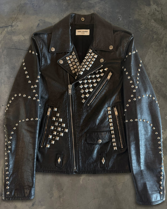 SAINT LAURENT FW2016 "PALLADIUM" STUDDED LEATHER JACKET