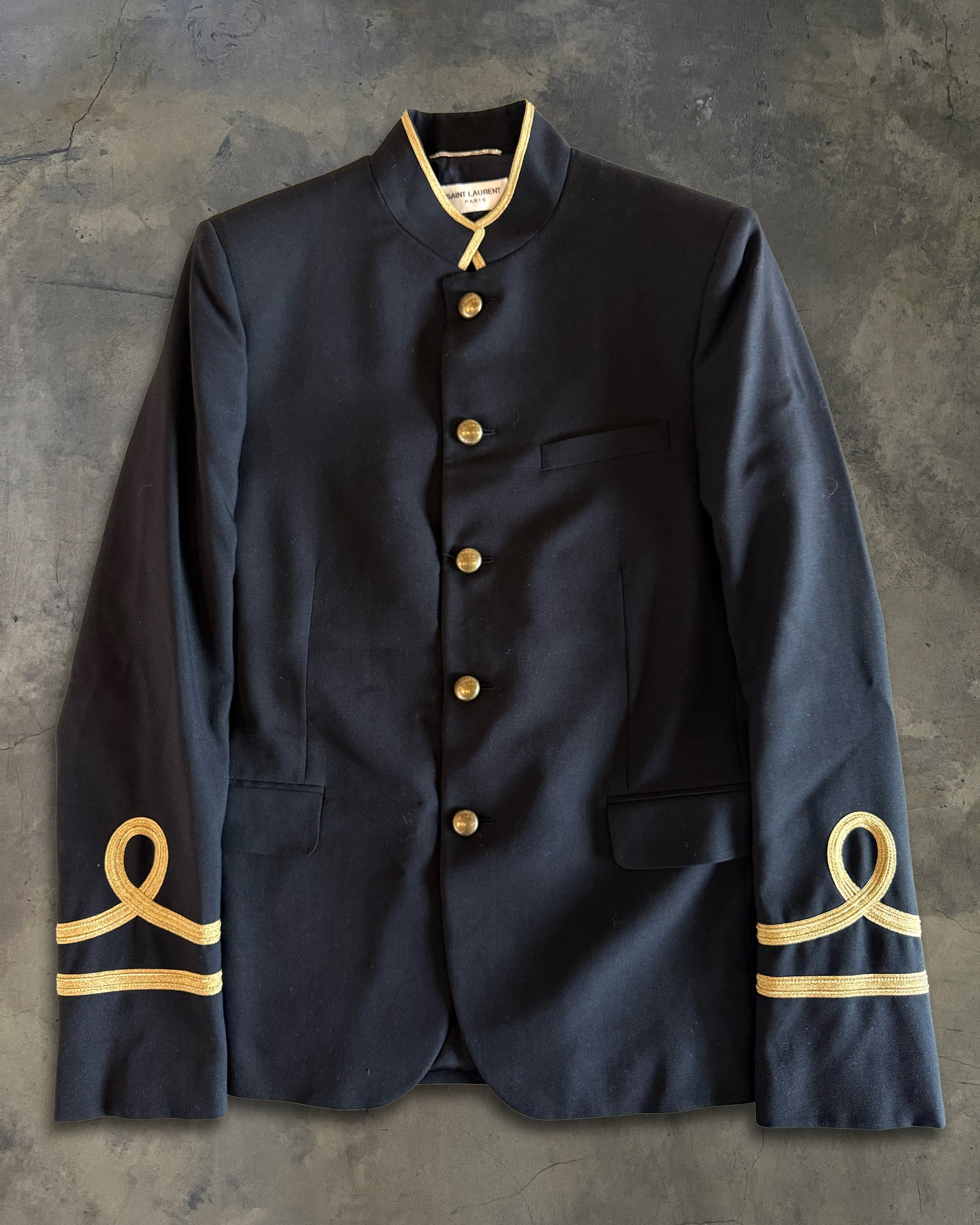 SAINT LAURENT SS2015 GOLDEN LINE CHINESE TUNIC JACKET