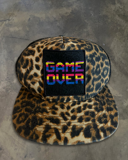 SAINT LAURENT SS2016 LEOPARD PRINT GAME OVER TRUCKER HAT